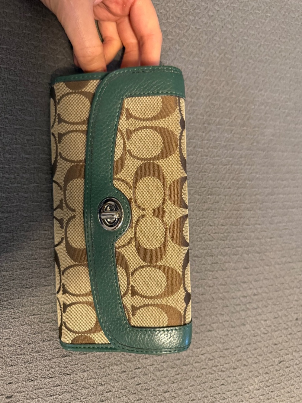 Coach Wallet with Green Trim